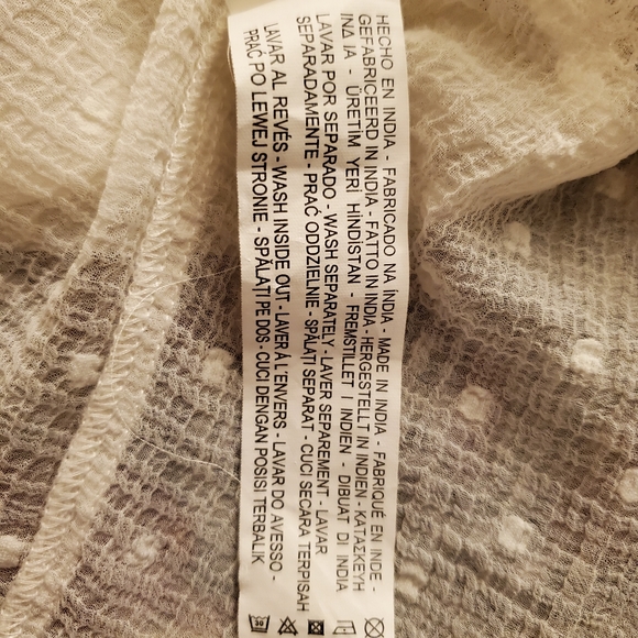Zara Swiss Dot Sheer Peasant Blouse - Picture 14 of 15